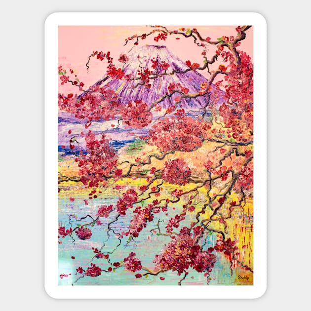 Fujiyama. Sakura branch Sticker by NataliaShchip